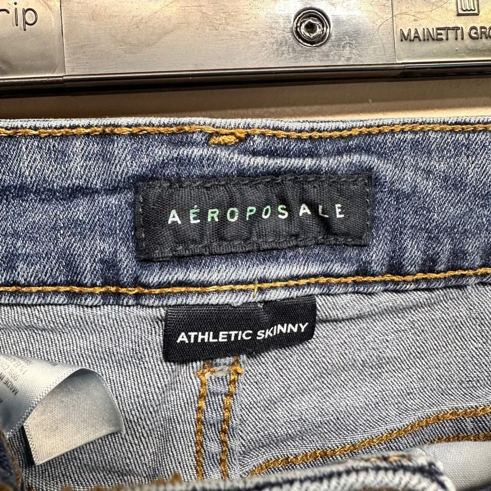Aeropostale‎ Womens Skinny Distressed Ripped Jeans Medium Wash 28x30